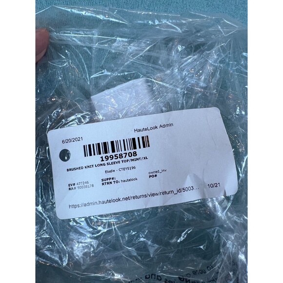 Elodie Brushed Knit Long Sleeve Sweater Top Mint Womens XL Crew Neck Casual NWT - Picture 6 of 6